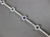 2.65CT DIAMOND & AAA SAPPHIRE 14KT WHITE GOLD ROUND HALO FLOWER TENNIS BRACELET