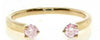 ESTATE .25CT PINK DIAMOND 18KT ROSE GOLD 3D TWO STONE ROUND CLASSIC LOVE RING