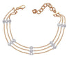 .45CT DIAMOND 14K ROSE & WHITE GOLD 3 ROW BEZEL BY THE YARD LOVE TENNIS BRACELET