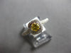 .53CT WHITE & FANCY YELLOW DIAMOND 18KT WHITE GOLD 3D FILIGREE ENGAGEMENT RING