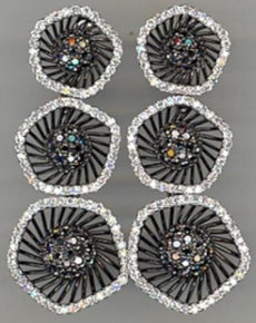 2.26CT WHITE & BLACK DIAMOND 18KT WHITE GOLD FLOWER JOURNEY FUN HANGING EARRINGS