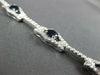 5.16CT DIAMOND & AAA SAPPHIRE 14KT WHITE GOLD 3D ROUND OCTAGON TENNIS BRACELET