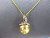 10CT DIAMOND & AAA GOLDEN SOUTH SEA PEARL 14KT YELLOW GOLD 3D FLOATING PENDANT