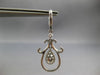 1.90CT DIAMOND 14K WHITE GOLD CLASSIC TEAR DROP HORSESHOE LUCKY HANGING EARRINGS