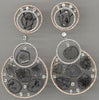 LARGE 9.64CT WHITE & SLICE DIAMOND 18KT 2 TONE GOLD FUN CLIP ON HANGING EARRINGS