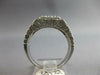 WIDE .35CT DIAMOND 14KT WHITE GOLD 3D MATTE & SHINY SQUARE CLUSTER 3D MENS RING