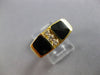 .09CT DIAMOND & AAA ONYX 14KT YELLOW GOLD 3D SQUARE HANDCRAFTED MENS RING #23110