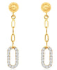 ESTATE .40CT DIAMOND 14KT YELLOW GOLD 3D CLASSIC OVAL LINK FUN HANGING EARRINGS