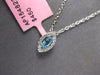 .16CT DIAMOND & AAA BLUE TOPAZ 14KT WHITE GOLD MARQUISE SHAPE FLOATING PENDANT