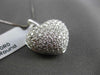 ESTATE LARGE 1.69CT DIAMOND 18KT WHITE GOLD 3D FILIGREE HEART FLOATING PENDANT