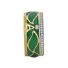 .31CT DIAMOND & GREEN ENAMEL 18KT TWO TONE GOLD A INITAL ETOILE ANNIVERSARY RING