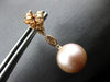 ESTATE .45CT DIAMOND & AAA PINK SOUTH SEA PEARL 18KT ROSE GOLD HANGING EARRINGS