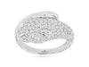 ESTATE LARGE 1.25CT DIAMOND 14KT WHITE GOLD HAPPY PANTHER CRISS CROSS FUN RING