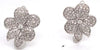 ESTATE .50CT DIAMOND 14KT WHITE GOLD 3D CLASSIC FLOWER PAVE CLIP ON FUN EARRINGS