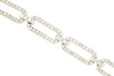 2.47CT DIAMOND 14KT WHITE GOLD CLASSIC ROUND OPEN OVAL LOVE KNOT TENNIS BRACELET