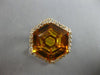 ESTATE LARGE 10.60CT DIAMOND & AAA CITRINE 14K YELLOW GOLD HEXAGON HALO FUN RING