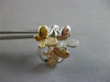 LARGE .37CT DIAMOND 14KT TRI COLOR GOLD MULTI BUTTERFLY CLIP ON HANGING EARRINGS