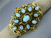 ANTIQUE LARGE 5CT AAA OPAL & PEARL 14K YELLOW GOLD FILIGREE BROOCH PENDANT #2755