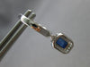 1.06CT DIAMOND & AAA SAPPHIRE 14K WHITE GOLD 3D CLASSIC HUGGIE HANGING EARRINGS