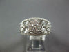 LARGE 1.48CT DIAMOND 18KT WHITE GOLD FLOWER BUTTERFLY FILIGREE ANNIVERSARY RING