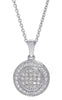 .21CT DIAMOND 18KT WHITE GOLD CIRCULAR PAVE FILIGREE MILGRAIN FLOATING PENDANT