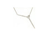 ESTATE .19CT DIAMOND 14KT WHITE GOLD 3D ROUND & PEAR SHAPE BAR FUN NECKLACE