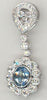 .84CT DIAMOND & AAA AQUAMARINE 14KT WHITE GOLD 3D OVAL & ROUND FLOATING PENDANT