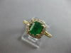 ESTATE 1.75CT DIAMOND & AAA EMERALD 14KT YELLOW GOLD SQUARE HALO ENGAGEMENT RING