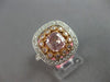 LARGE GIA 1.98CT WHITE PINK & PURPLE DIAMOND 18KT WHITE & ROSE GOLD SQUARE RING