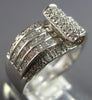 WIDE .80CT DIAMOND 18K WHITE GOLD 3D MULTI ROW ROUND & PRINCESS SWIRL FUN RING
