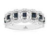 1.17CT DIAMOND & AAA SAPPHIRE 14KT WHITE GOLD 3D MULTI CIRCULAR ANNIVERSARY RING