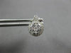 ESTATE .58CT DIAMOND 18K WHITE GOLD ROUND CLUSTER FLOWER TEAR DROP STUD EARRINGS