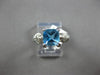 1.99CT DIAMOND & AAA BLUE TOPAZ 14KT WHITE GOLD CUSHION & ROUND FRIENDSHIP RING