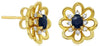 .60CT DIAMOND & AAA SAPPHIRE 14KT YELLOW GOLD OVAL & ROUND FLOWER STUD EARRINGS