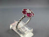ESTATE 1.89CT DIAMOND & AAA RUBY 18KT WHITE GOLD FLOWER STAR FILIGREE LOVE RING