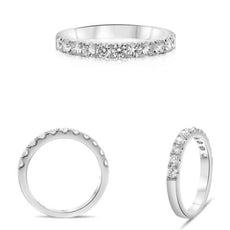 .71CT DIAMOND 14KT WHITE GOLD ROUND ELEVEN STONE SEMI ETERNITY ANNIVERSARY RING