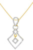 .26CT DIAMOND 14K YELLOW GOLD 3D ROUND MULTI SHAPE GEOMETRICAL TEAR DROP PENDANT