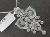 LARGE .72CT DIAMOND 18KT WHITE GOLD FILIGREE FLOWER CHANDELIER FLOATING PENDANT