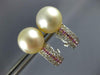 .85CT DIAMOND & AAA GOLDEN SOUTH SEA PEARL & SAPPHIRE 18K WHITE GOLD 3D EARRINGS