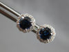 1.24CT DIAMOND & AAA SAPPHIRE 18KT WHITE GOLD 3D ROUND HALO FLOWER STUD EARRINGS
