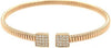 ESTATE .33CT DIAMOND 18KT YELLOW GOLD SQUARE SNAKE FLEXIBLE CUFF BANGLE BRACELET