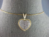 .48CT DIAMOND 14KT 2 TONE GOLD 3D ROUND PAVE HEART LOVE FLOATING PENDANT #27755
