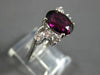 LARGE 2.12CT DIAMOND & AAA RHODOLITE 14K WHITE GOLD OVAL & ROUND ENGAGEMENT RING