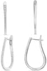 ESTATE .27CT DIAMOND 14K WHITE GOLD 3D ROUND CLASSIC INSIDE OUT HANGING EARRINGS