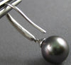 ESTATE .12CT DIAMOND & AAA TAHITIAN PEARL 18KT WHITE GOLD FUN LEVERBACK EARRINGS