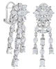 LARGE 4.53CT DIAMOND 18KT WHITE GOLD 3D MULTI SHAPE FLOWER CHANDELIER EARRINGS