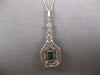 ESTATE LARGE 7CT DIAMOND & AAA EMERALD 18K WHITE GOLD 3D FLORAL HEXAGON PENDANT
