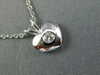 ESTATE .05CT DIAMOND 14KT WHITE GOLD 3D SOLITAIRE HEART LOVE FUN PENDANT #25932
