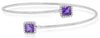 1.39CT DIAMOND & AAA AMETHYST 18K WHITE GOLD 3D PRINCESS & ROUND BANGLE BRACELET