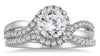 ESTATE 1.25CT DIAMOND 14KT WHITE GOLD 3D CLASSIC ROUND INFINITY ENGAGEMENT RING